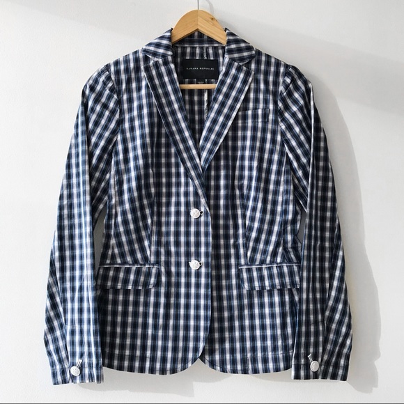 NEW Banana Republic Poplin Plaid Blazer - Picture 2 of 11